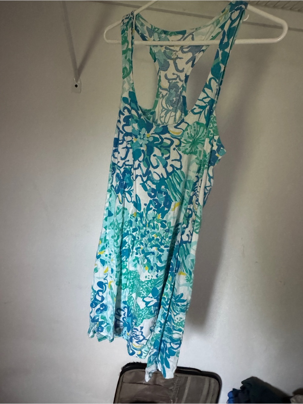 Lilly Pulitzer Aqua & Teal Floral Racerback Mini Dress